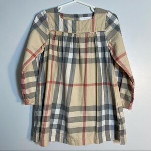 Burberry Raegan Check Shift Dress, Pale Stone- 3Y